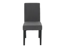 Silla de comedor Littau Cord (set de 4), gris oscuro, patas oscuras