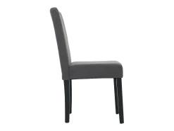 Silla de comedor Littau Cord (set de 4), gris oscuro, patas oscuras