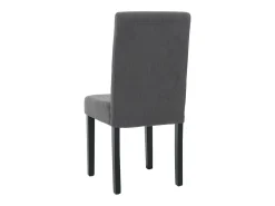 Silla de comedor Littau Cord (set de 4), gris oscuro, patas oscuras