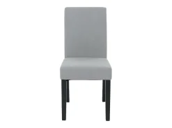 Silla de comedor Littau Cord (set de 4), gris claro, patas oscuras