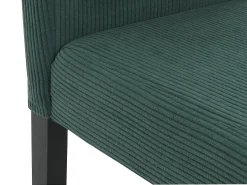Silla de comedor Littau Cord (juego de 6), verde, patas oscuras