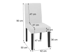Silla de comedor Littau Cord (juego de 6), gris claro, patas oscuras