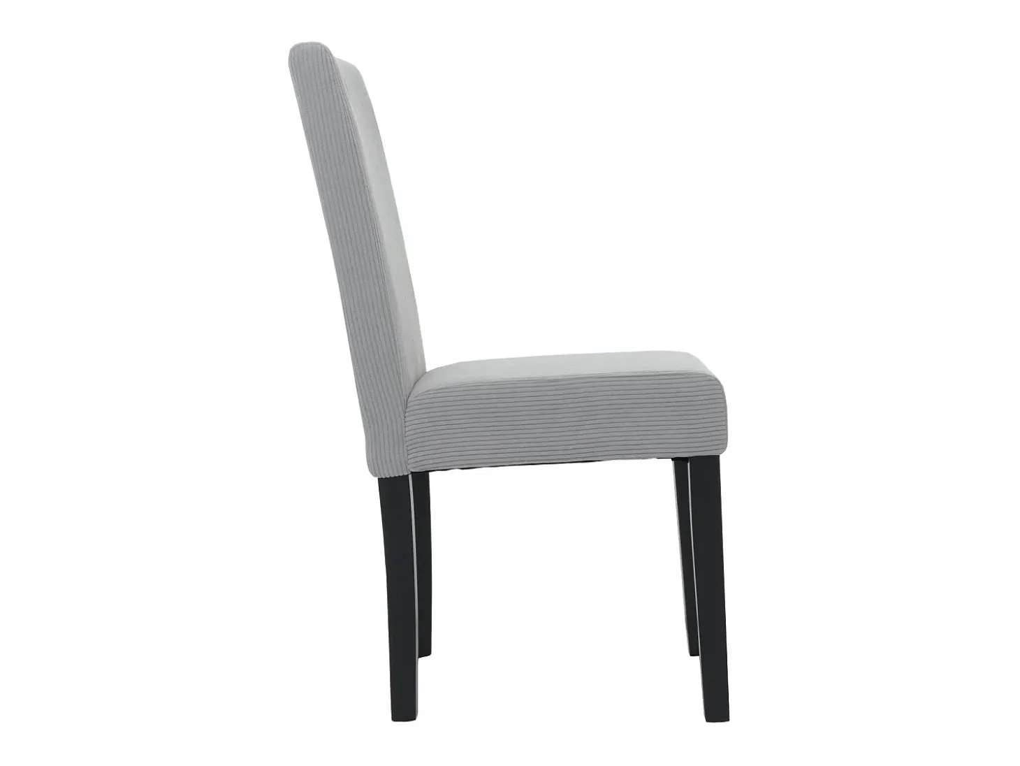 Silla de comedor Littau Cord (juego de 6), gris claro, patas oscuras