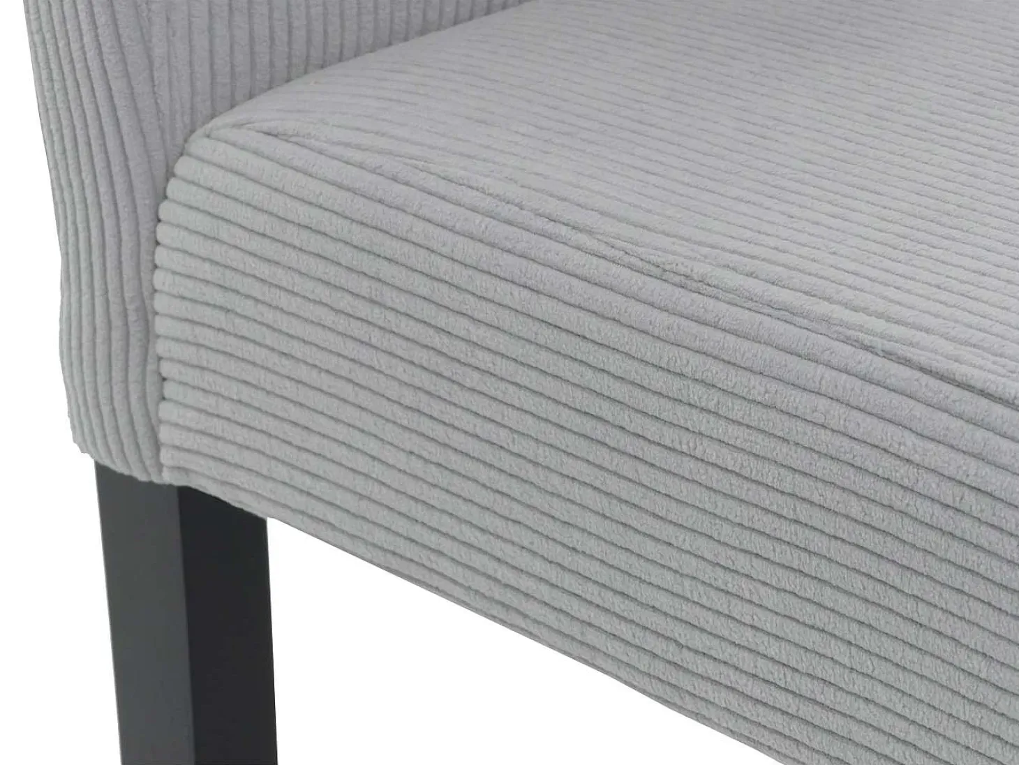 Silla de comedor Littau Cord (juego de 6), gris claro, patas oscuras
