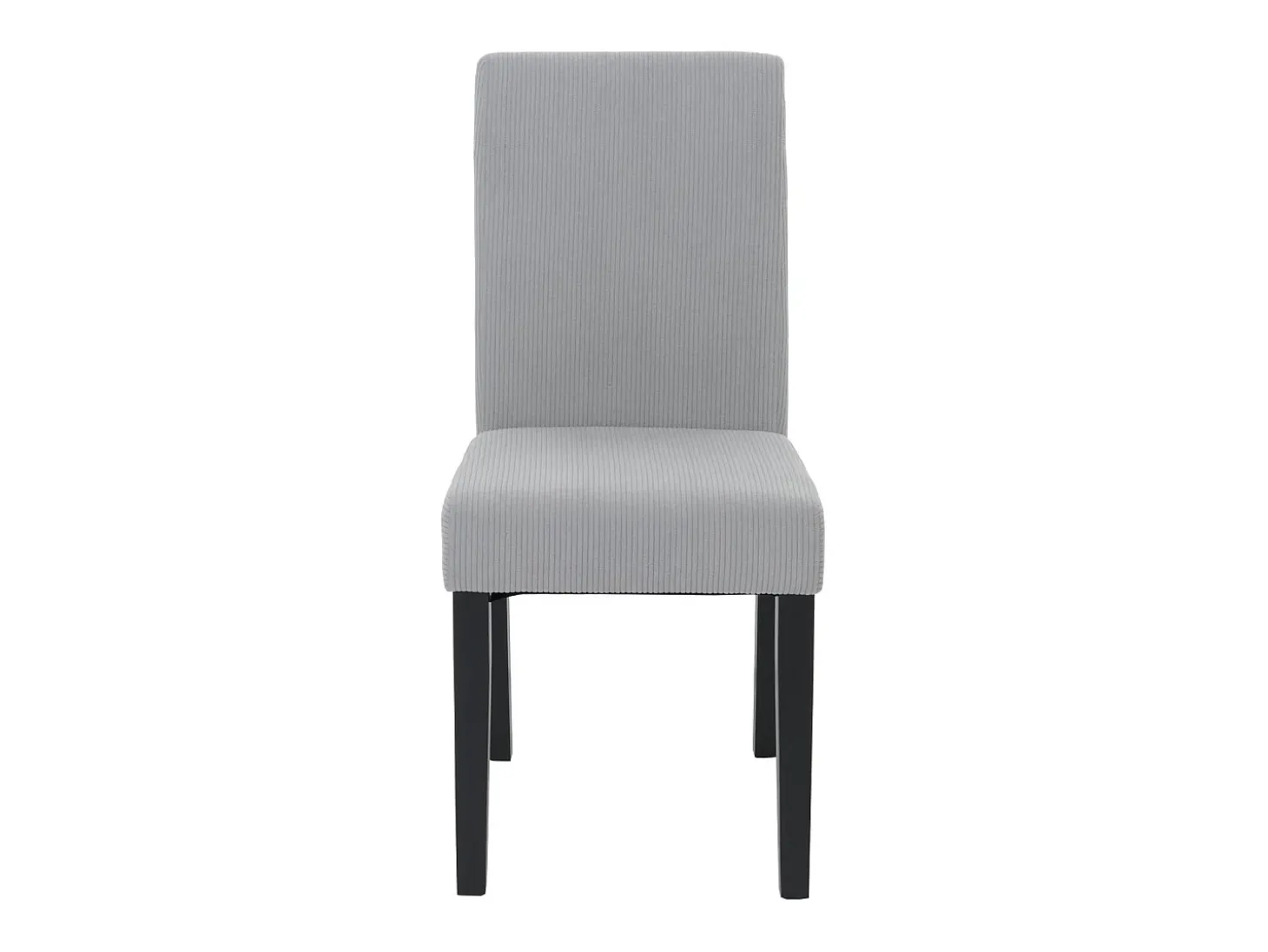 Silla de comedor Littau Cord (juego de 6), gris claro, patas oscuras