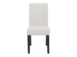 Silla de comedor Littau Cord (set de 2), crema, patas oscuras