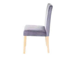 Silla de comedor Littau de terciopelo, gris, patas claras