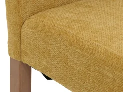 Silla de comedor Littau de chenilla (juego de 6), amarillo, patas color natural