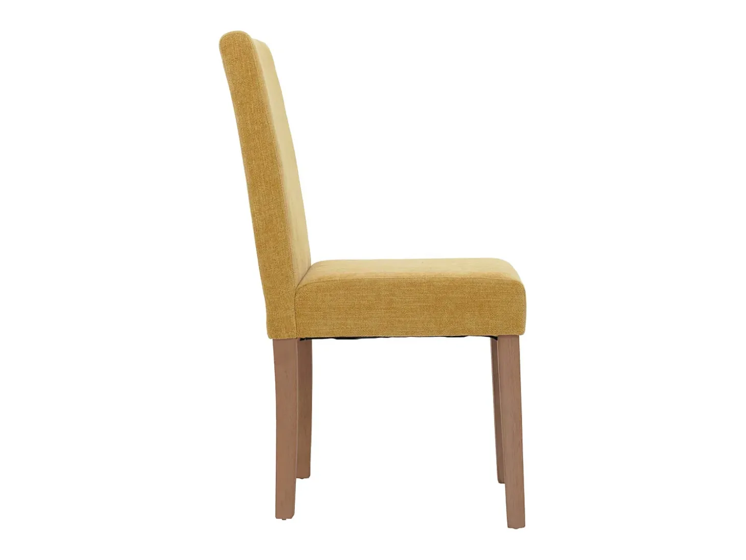 Silla de comedor Littau de chenilla (juego de 6), amarillo, patas color natural
