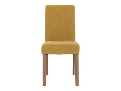 Silla de comedor Littau de chenilla (juego de 6), amarillo, patas color natural