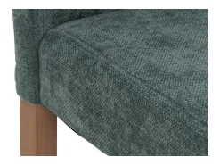 Silla de comedor Littau de chenilla (set de 2), verde, patas color natural