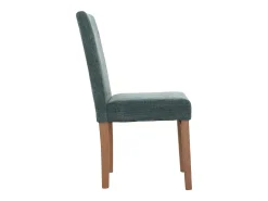 Silla de comedor Littau de chenilla (set de 2), verde, patas color natural