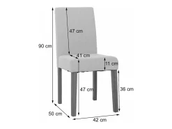 Silla de comedor Littau de chenilla (set de 4), amarillo, patas color natural