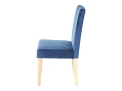 Silla de comedor Littau de terciopelo, azul petróleo, patas claras