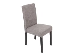 Silla de comedor Littau (juego de 6), textil, gris, patas oscuras
