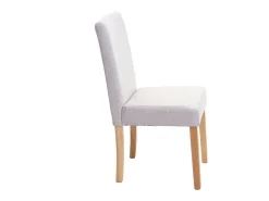Silla de comedor Littau (juego de 6), textil, crema-beige, patas claras