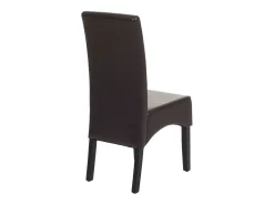 Silla de comedor Littau (juego de 6), Cuero, marrón, patas oscuras