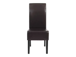 Silla de comedor Littau (juego de 6), Cuero, marrón, patas oscuras