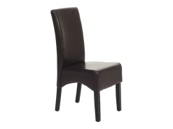 Silla de comedor Littau (juego de 6), Cuero, marrón, patas oscuras