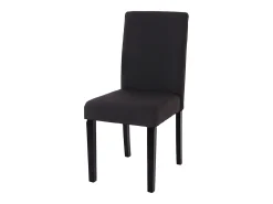 Silla de comedor Littau (juego de 6), textil, negro, patas oscuras