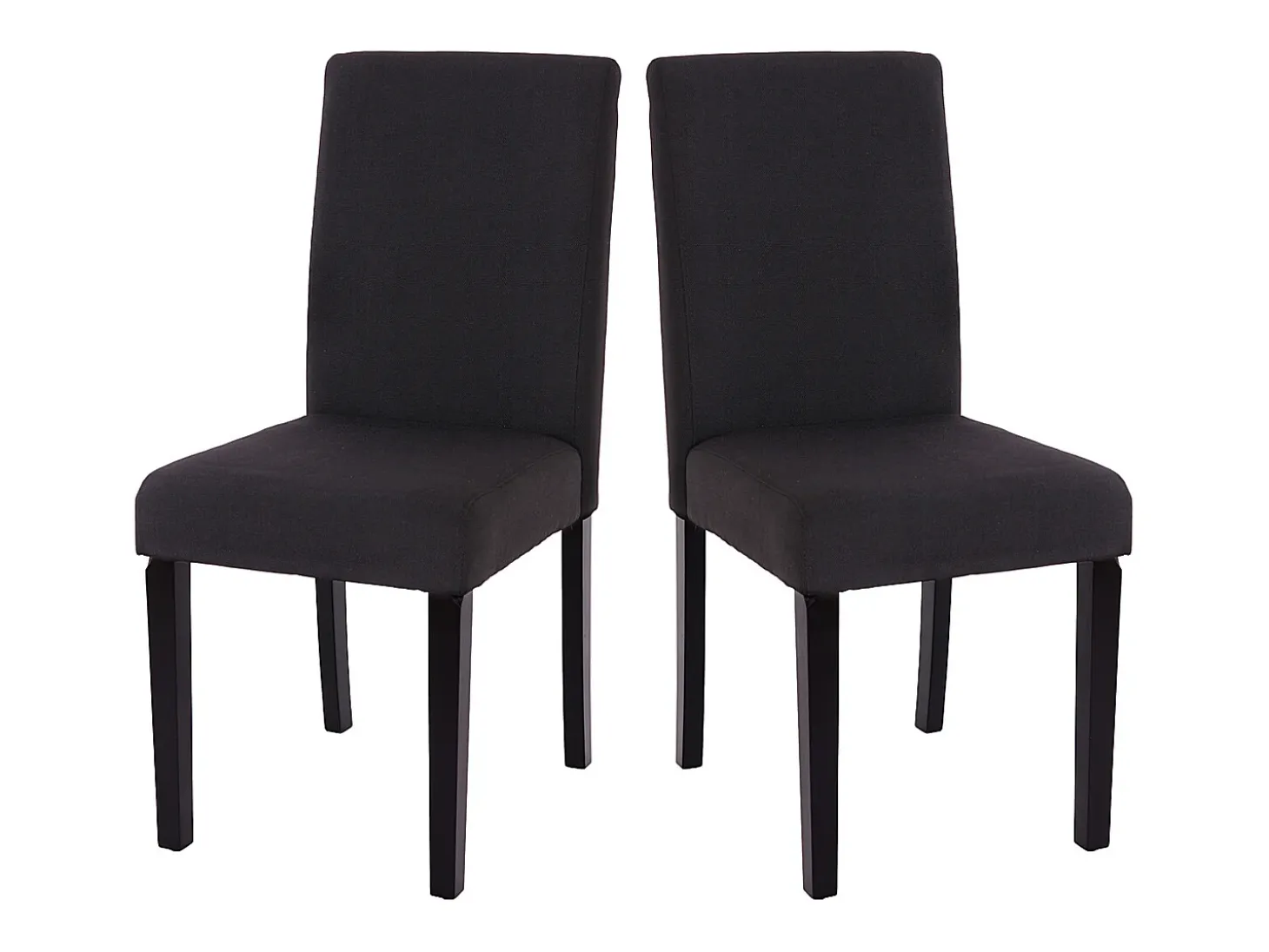 Silla de comedor Littau (juego de 4), Textil, negro, patas oscuras
