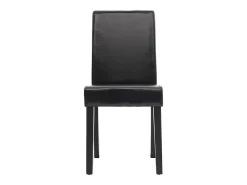 Silla de comedor Littau (juego de 4), Cuero sintético, negro, patas oscuras