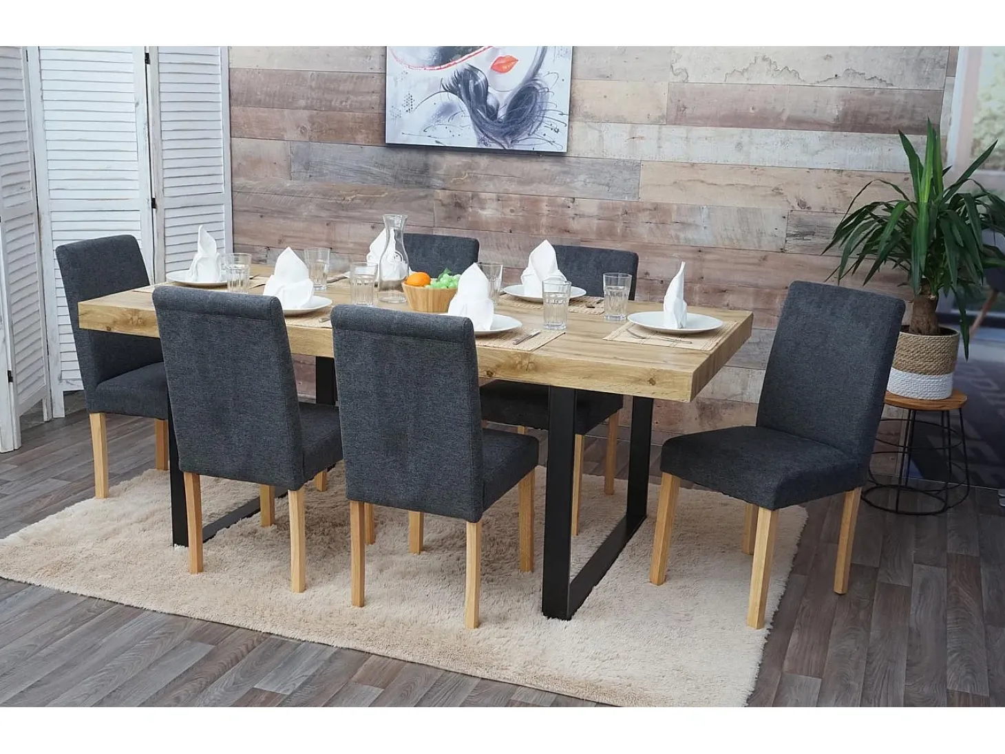 Silla de comedor Littau lettering, gris antracita, patas claras