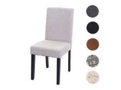 Silla de comedor Littau lettering, crema-beige, patas oscuras