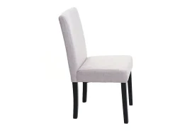 Silla de comedor Littau lettering, crema-beige, patas oscuras