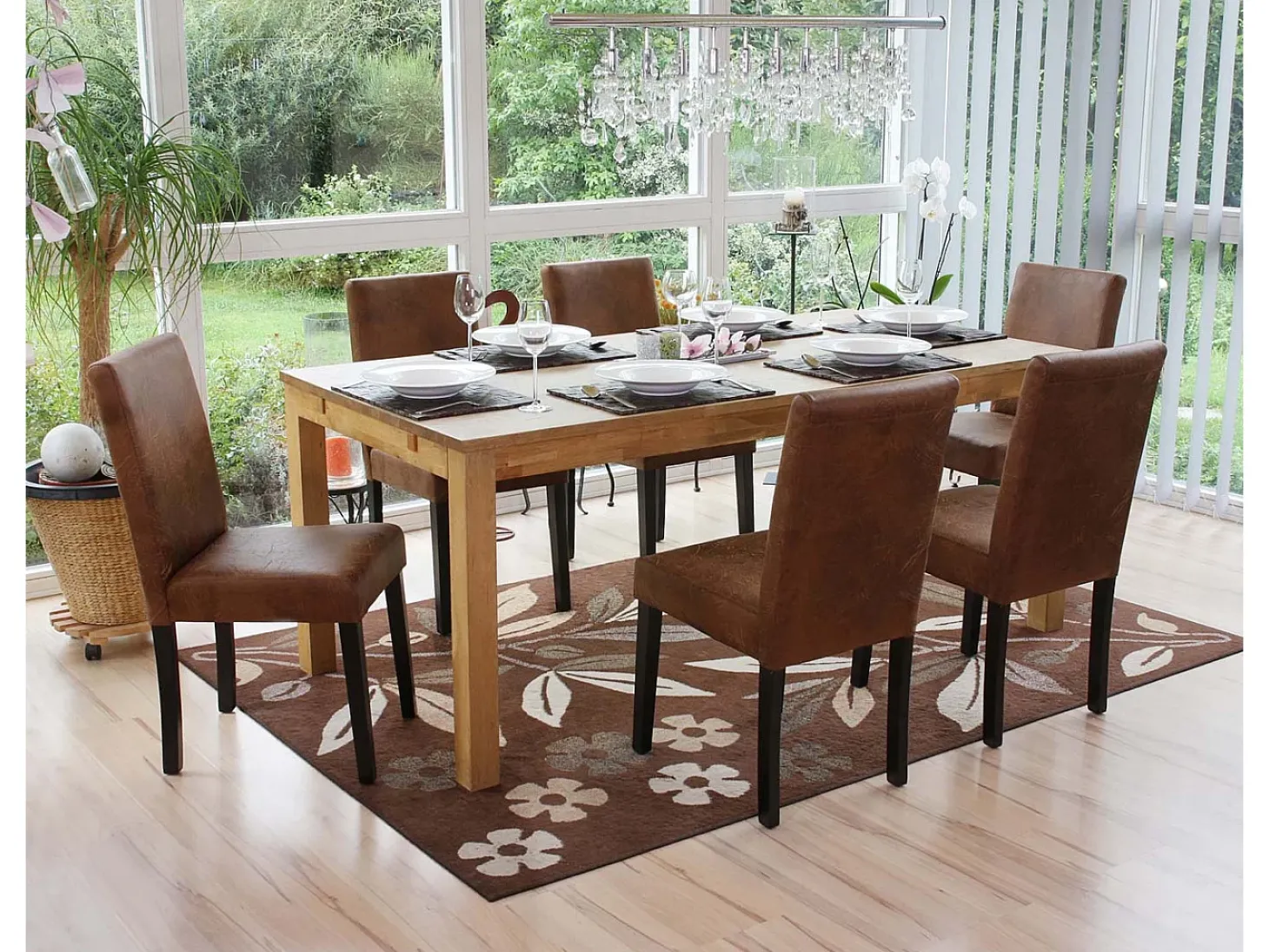 Silla de comedor Littau lettering, imitación de ante, patas oscuras
