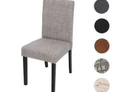 Silla de comedor Littau lettering, gris, patas oscuras