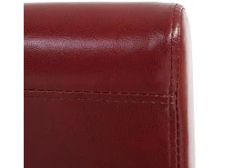 Silla de comedor Littau piel sintética lote de 2, polipiel, marrón rojizo, patas oscuras