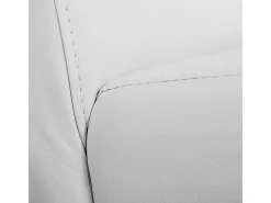 Silla de comedor Littau piel sintética lote de 2, polipiel, blanco mate, patas claras