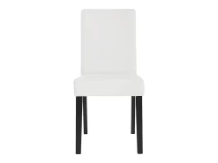 Silla de comedor Littau piel sintética lote de 2, polipiel, blanco mate, patas oscuras