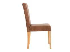 Silla de comedor Littau piel sintética lote de 2, textil, imitación de ante, patas claras
