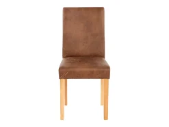 Silla de comedor Littau piel sintética lote de 2, textil, imitación de ante, patas claras