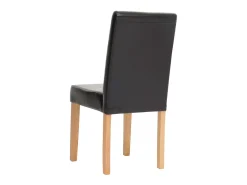Silla de comedor Littau piel sintética lote de 2, polipiel, negra, patas claras