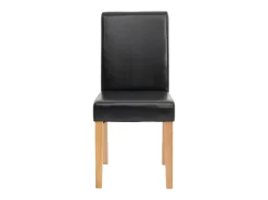 Silla de comedor Littau piel sintética lote de 2, polipiel, negra, patas claras