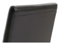Silla de comedor Littau piel sintética lote de 2, polipiel, negra, patas claras