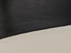 Silla de comedor Littau piel sintética lote de 2, polipiel, blanco y negro, patas oscuras