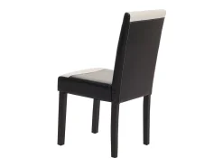 Silla de comedor Littau piel sintética lote de 2, polipiel, blanco y negro, patas oscuras