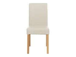 Silla de comedor Littau piel sintética lote de 2, polipiel, blanca, patas claras