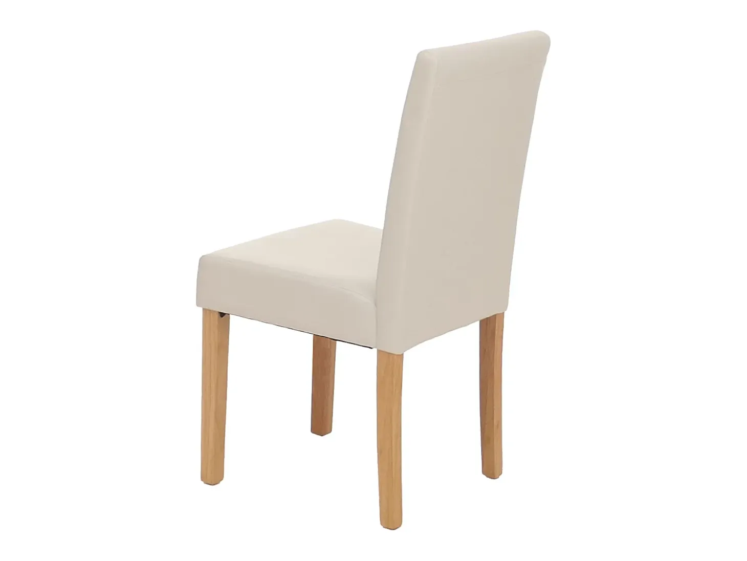 Silla de comedor Littau piel sintética lote de 2, polipiel, blanca, patas claras