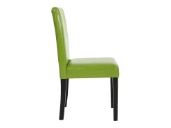 Silla de comedor Littau (set de 4), polipiel, verde, patas oscuras