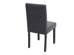 Silla de comedor Littau (set de 2), textil, gris antracita, patas oscuras