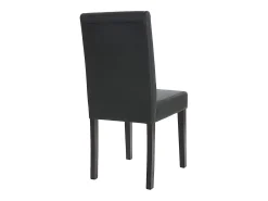 Silla de comedor Littau (set de 4), polipiel, negro mate, patas oscuras