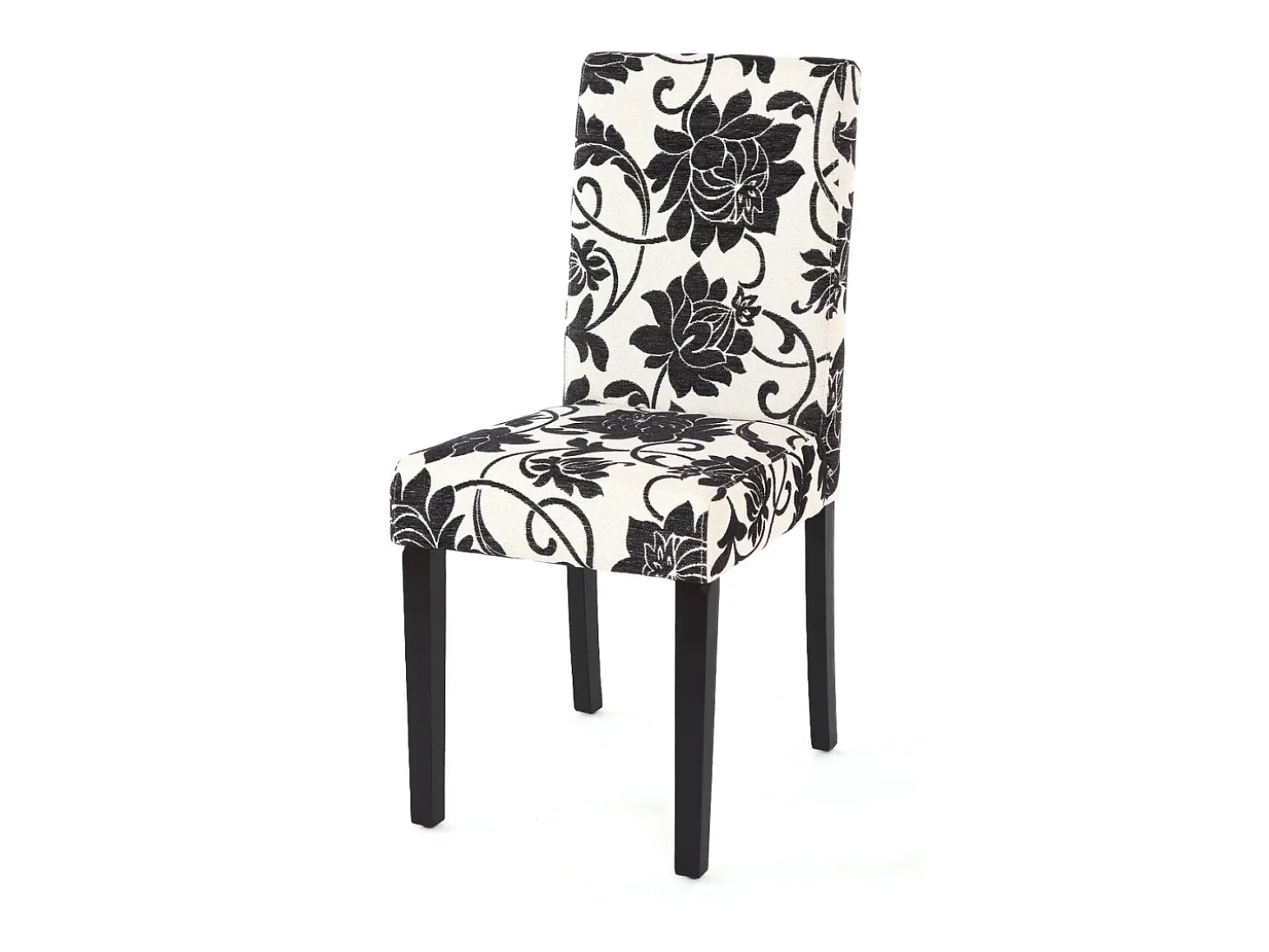 Silla de comedor Littau (set de 2), textil, jacquard, patas oscuras