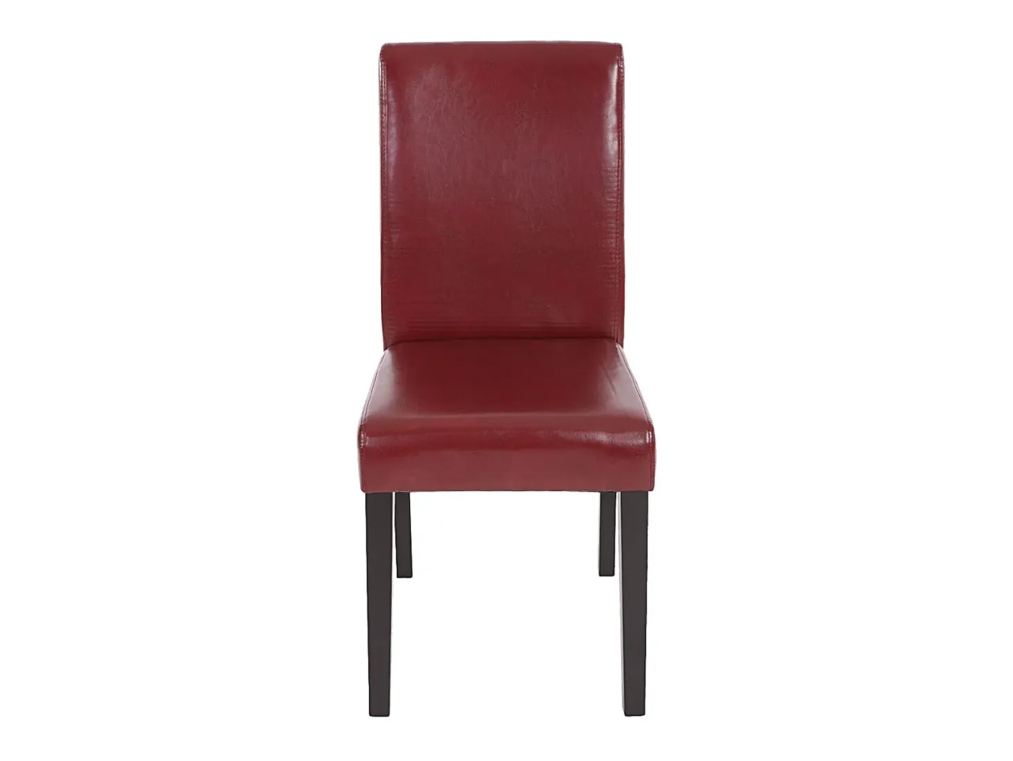 Silla de comedor Littau (set de 4), polipiel, marrón rojizo, patas oscuras