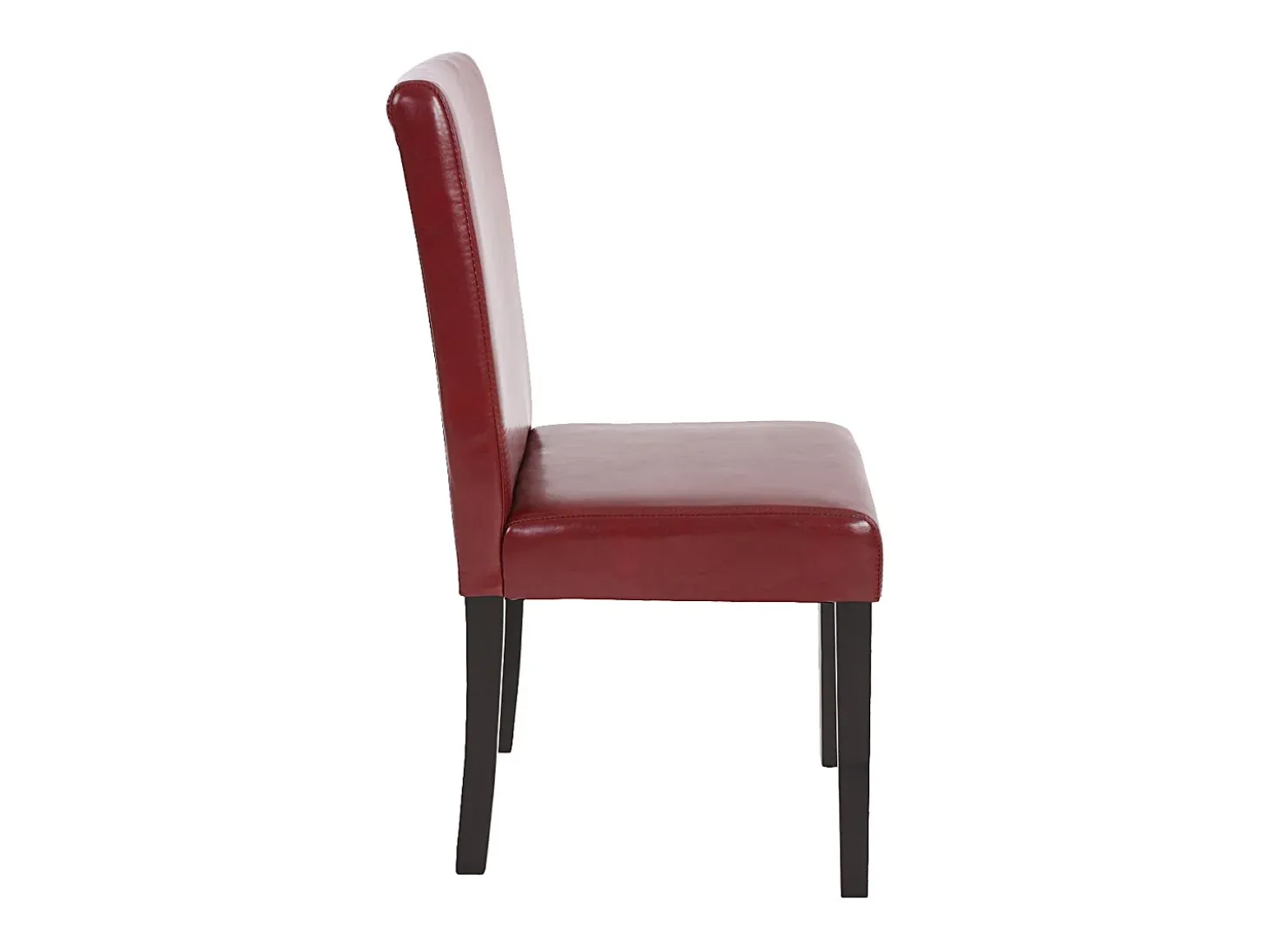 Silla de comedor Littau (set de 4), polipiel, marrón rojizo, patas oscuras