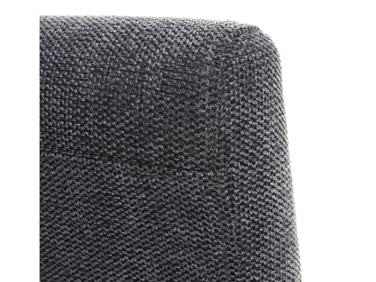 Silla de comedor Littau script (set de 4), textil, gris antracita, patas oscuras